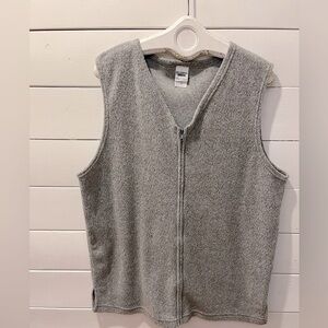 🩶 Au Cotton Original Grey Fleece Vest – Size L – Vintage – Unisex NWOT🩶